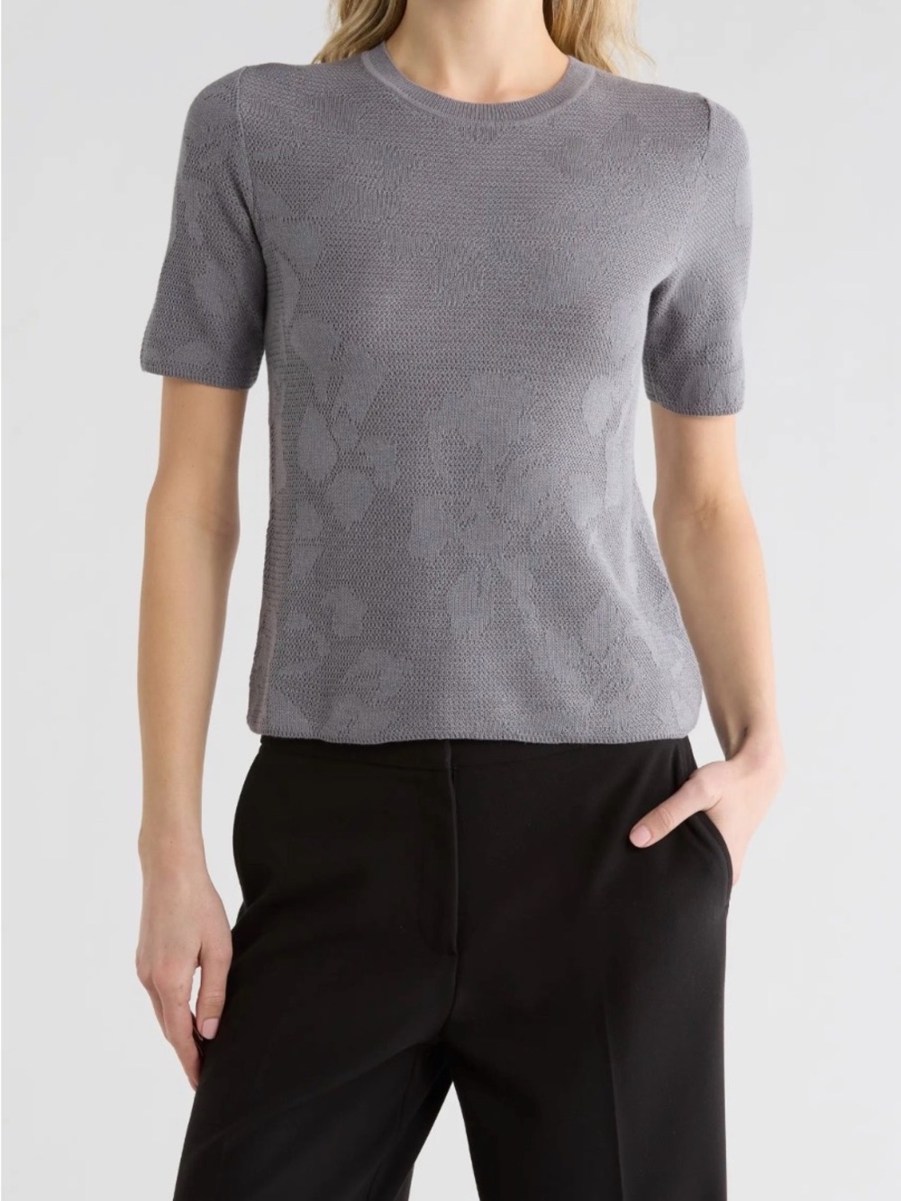 rag & bone Pam Short Sleeve Cotton Jacquard Sweater, size Small, NWT